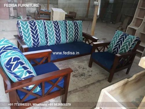 Sofa Cum Beds 2pc Living Room Set Luxury Wooden Sofa Set Dressing Table Stool