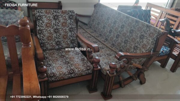 Solid Wood Sofa Cum Bed Button Sofa Set L Shape Sofa Set Wooden Brown Dresser