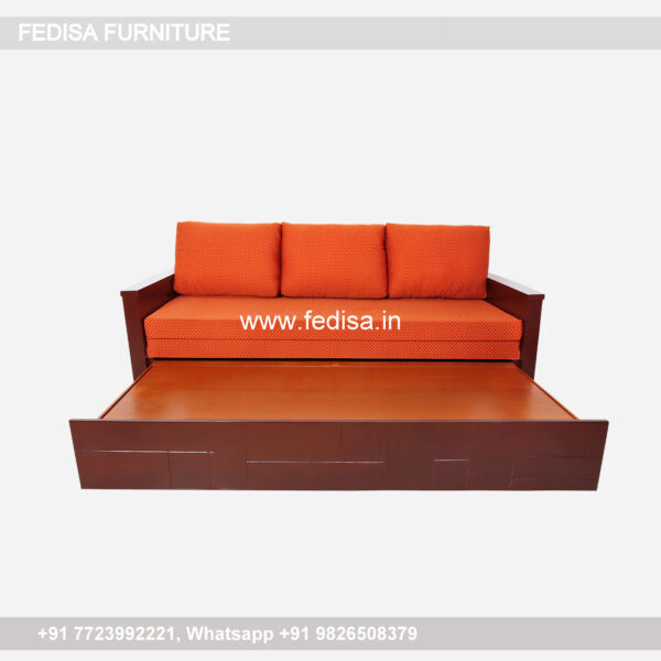 Solid Wood Sofa Cum Bed L Shaped Sectional Couch Wooden Sofa Set For Living Room Fitted Bedrooms