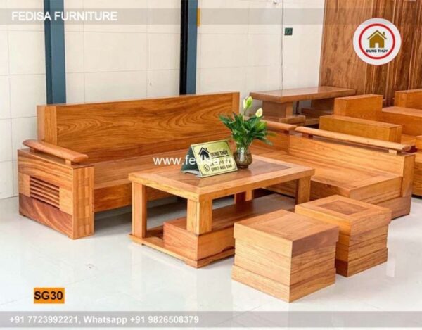 Wooden Sofa Set Wooden Contemporary Sofa Set No-0161 4 Seater Wooden Sofa Set