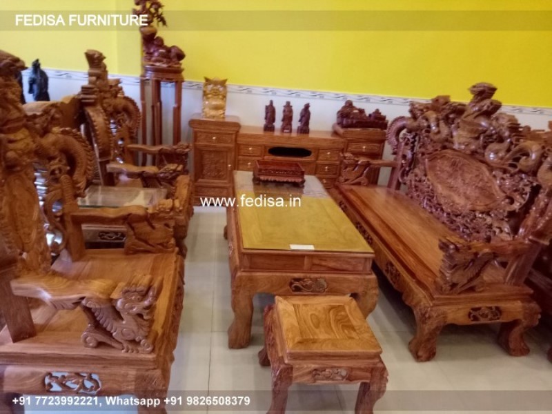 Wooden Sofa Set Wooden Black Couch Set No-0217 15 Seater Wooden Sofa Set