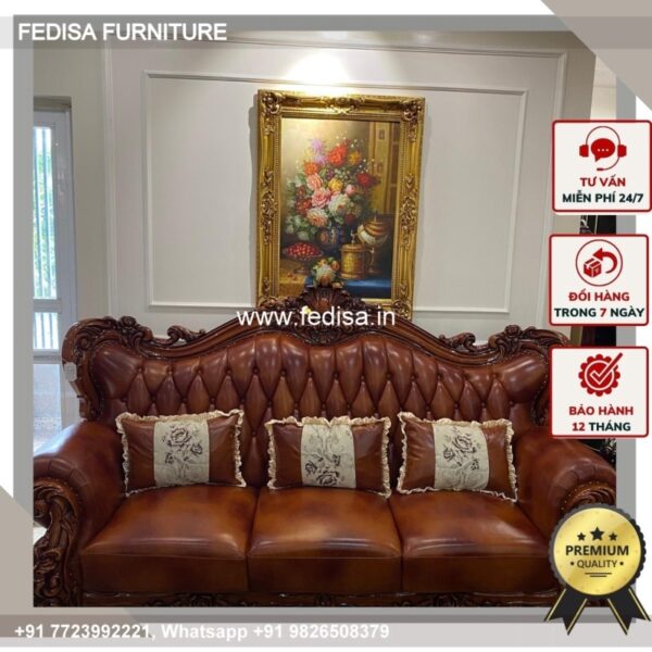 Wooden Sofa Set Wooden Brown L Shaped Couch No-0333 Wooden Settee