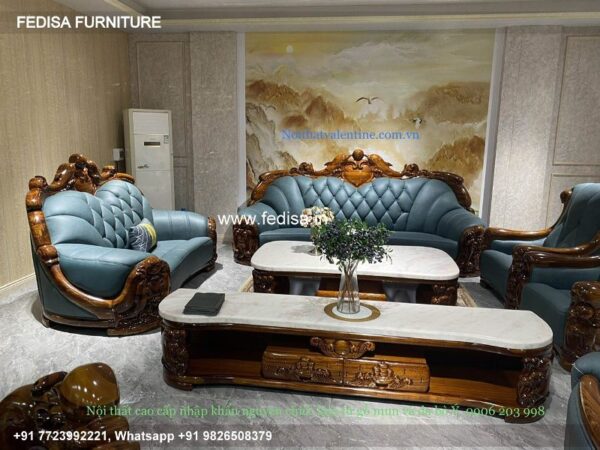 Wooden Sofa Set Wooden Leather Reclining Living Room Sets No-0337 Urban Ladder Wooden Sofa