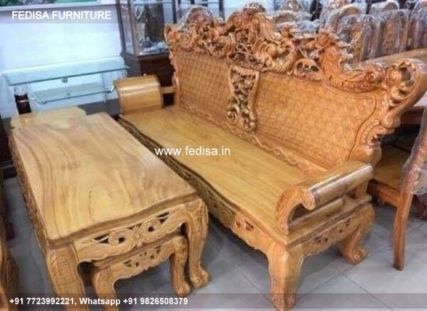 Wooden Sofa Set Wooden U Shaped Sofa For Small Room No-0493 Antique Wooden Sofa Set