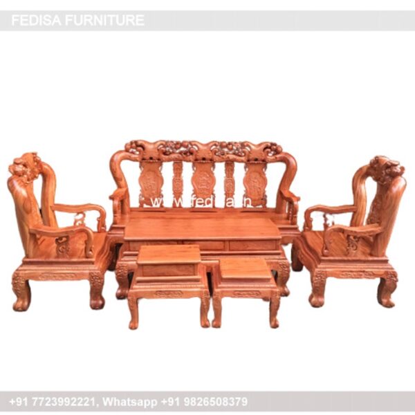 Wooden Sofa Set Wooden Velvet Furniture Set No-0502 Wooden Sofa Frame Manufacturers