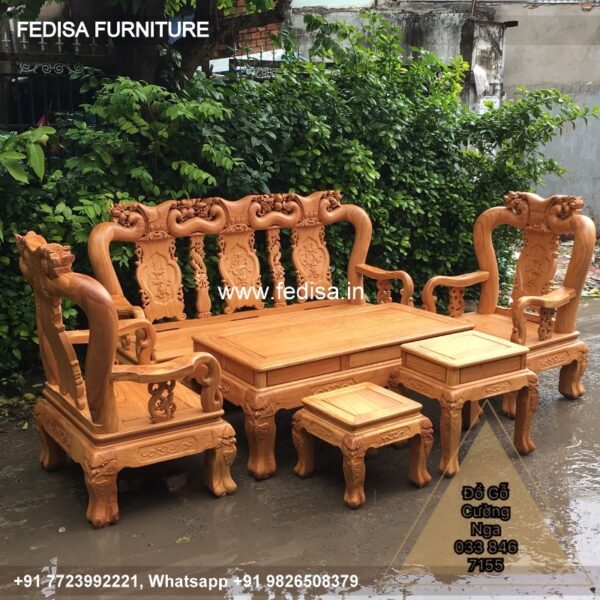 Wooden Sofa Set Wooden Left L Shaped Couch No-0743 Wooden Street Sofa Set