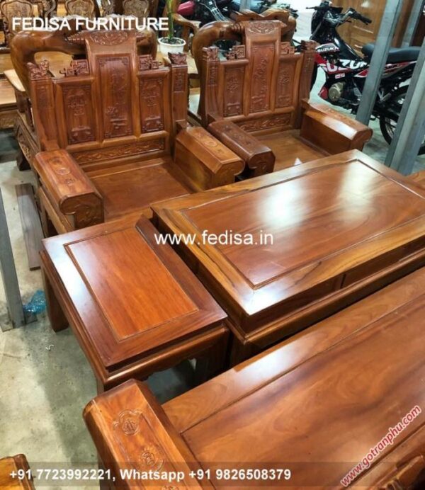 Wooden Sofa Set Wooden Cream Leather Living Room Set No-0772 Second Hand Wooden Sofa