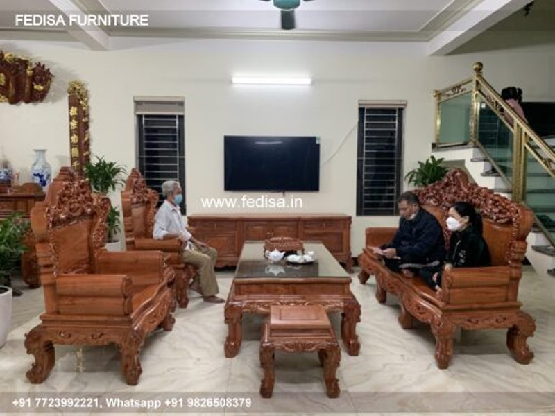 Wooden Sofa Set Wooden 8 Seater L Shape Sofa No-0807 Wooden Carved Sofa Set