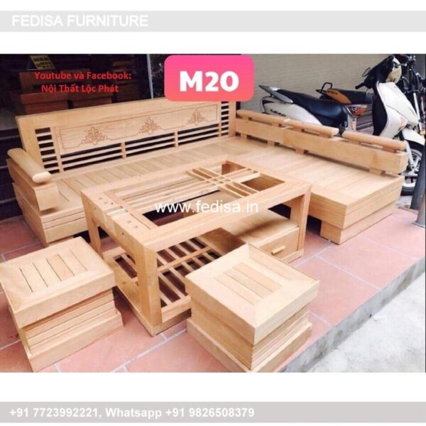 Wooden Sofa Set Wooden Beige Leather Living Room Set No-0885 Latest Wooden Sofa