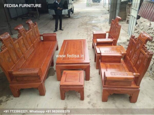 Wooden Sofa Set Wooden Leather Lounge Set No-0917 L Shape Wooden Sofa