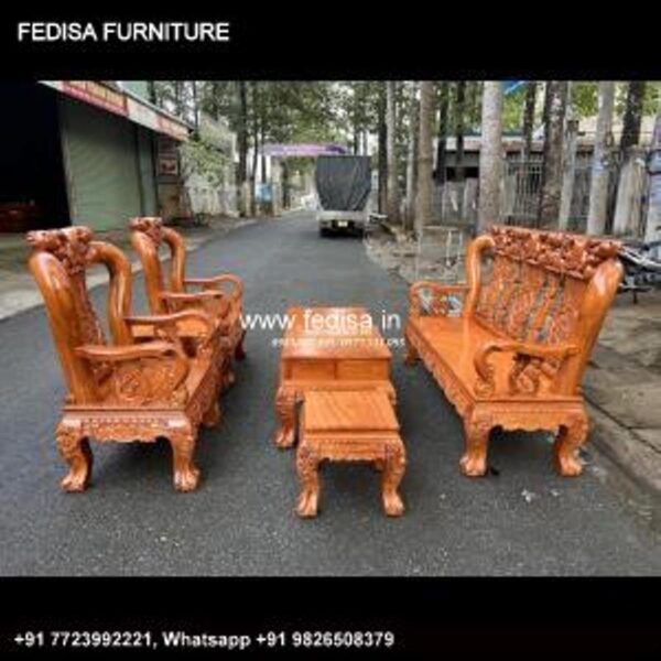 Wooden Sofa Set Wooden L Shaped Sleeper Sectional No-0937 Wooden Carved Sofa Set