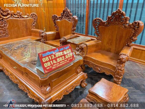 Wooden Sofa Set Wooden Leather L Shape Sofa Set No-1021 Cushion For Wooden Sofa Set