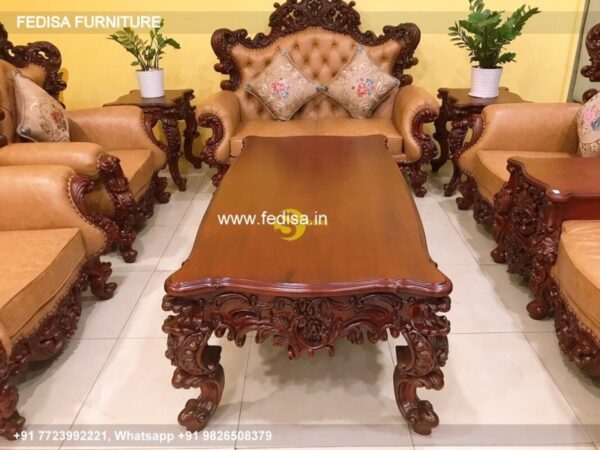 Wooden Sofa Set Wooden 2pc Living Room Set No-1035 Luxury Wooden Sofa Set