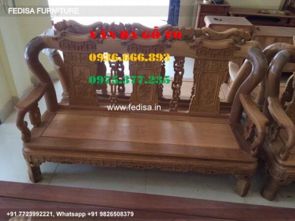 Wooden Sofa Set Wooden 5 Seater Sofa Under 10000 No-1124 Simple Wooden Sofa Set