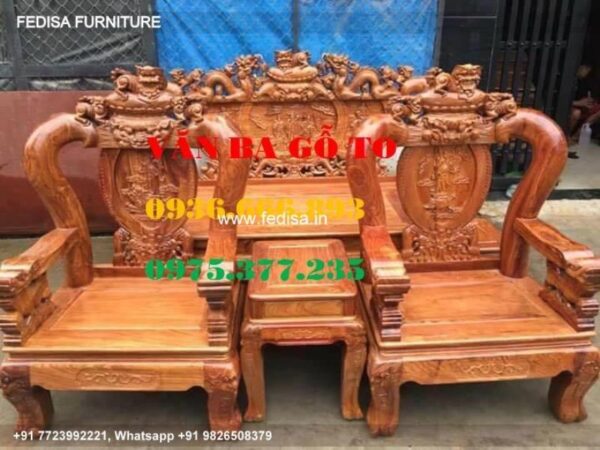 Wooden Sofa Set Wooden Moongil Sofa No-1127 71 Seater Wooden Sofa Set
