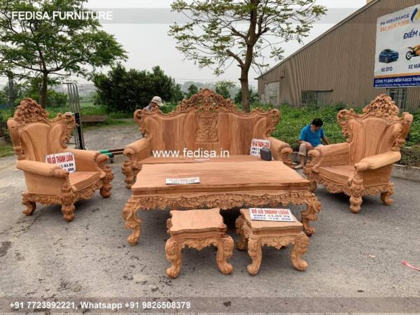 Wooden Sofa Set Wooden Zuari Sofa Set No-1165 Luxury Wooden Sofa Set