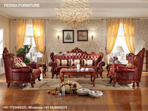 Wooden Sofa Set Wooden L Shape Sofa With Couch No-1197 Wooden Carved Sofa Set