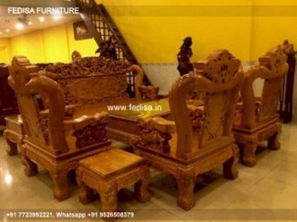 Wooden Sofa Set Wooden Couch And Table Set No-1217 Wooden Sofa Frame Manufacturers