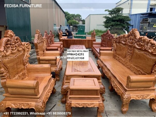 Wooden Sofa Set Wooden 3 Piece L Shaped Sectional No-1281 Cushion For Wooden Sofa Set