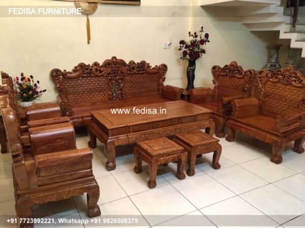 Wooden Sofa Set Wooden L Type Sofa No-1316 Wooden Carved Sofa Set