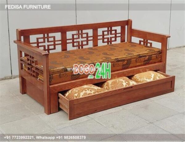 Wooden Sofa Set Wooden 4 Seater Sofa Set No-1409 L Shape Wooden Sofa Set
