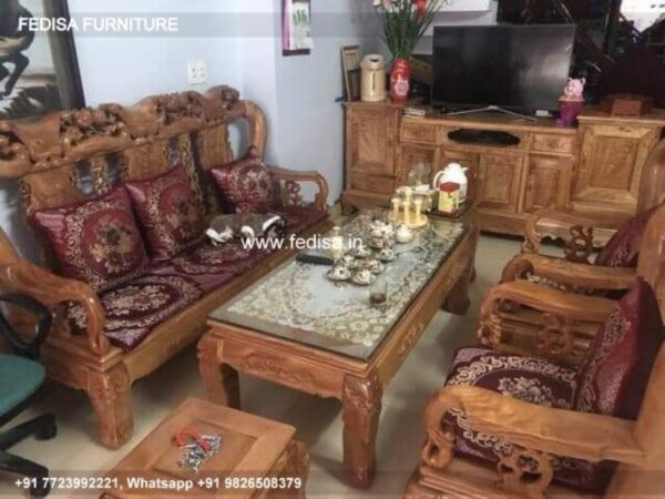 Wooden Sofa Set Wooden L Shape Corner Sofa No-1511 Wooden Carved Sofa Set