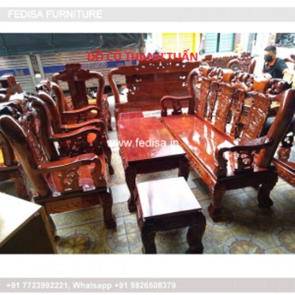 Wooden Sofa Set Wooden U Shaped Sectional Sofa No-1515 6 Seater Wooden Sofa Set