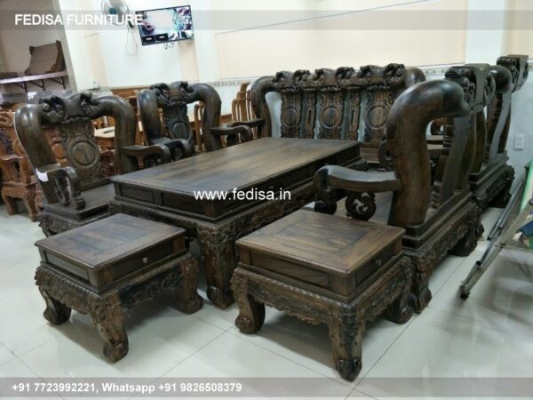 Wooden Sofa Set Wooden Luxury Leather Sofa Set No-1722 Royal Wooden Sofa Set