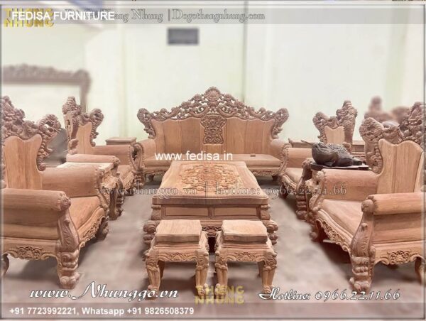 Wooden Sofa Set Wooden 8 Seater L Shape Sofa No-1742 Maharaja Sofa Wooden