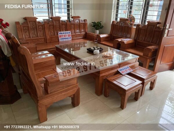Wooden Sofa Set Wooden Dark Blue Sofa Set No-1788 Wooden Sofa 5 Seater
