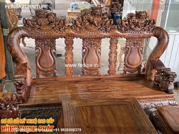 Wooden Sofa Set Wooden Brown L Shape Sofa No-1812 Wooden Corner Sofa