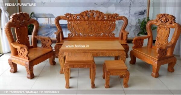 Wooden Sofa Set Wooden Living Room Sets Under $601 No-1881 L Shape Wooden Sofa
