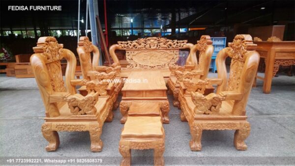 Wooden Sofa Set Wooden Five Seater Sofa Set No-1884 Wooden Setty