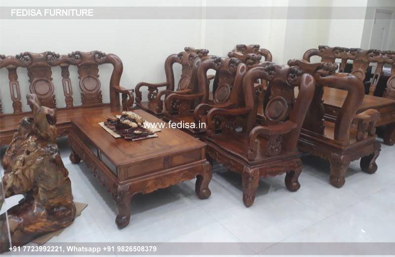 Wooden Sofa Set Wooden White Sofa Set Living Room No-1897 45 Seater Wooden Sofa Set