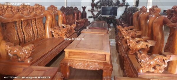Wooden Sofa Set Wooden Brown Leather L Shaped Couch No-1960 14 Seater Wooden Sofa Below 10000
