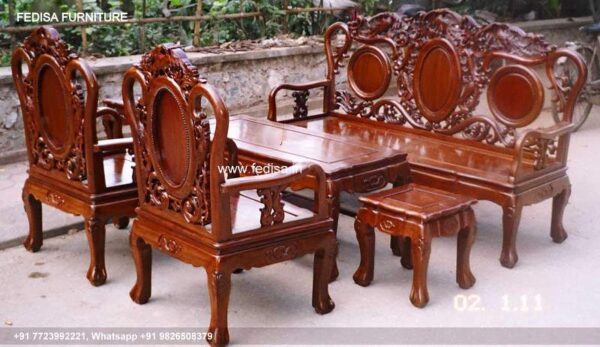 Wooden Sofa Set Wooden Ledar Sofa Set No-1969 Second Hand Wooden Sofa Set