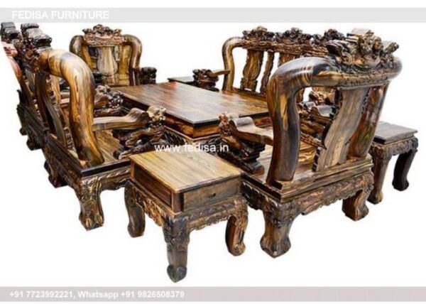 Wooden Sofa Set Wooden L Seater Couch No-2042 Antique Wooden Sofa Set