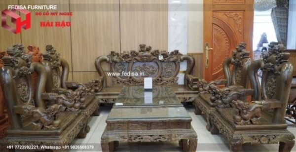 Wooden Sofa Set Wooden Brown Color Sofa Set No-2119 Wooden Frame Sofa Set