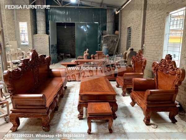 Wooden Sofa Set Wooden Beige Leather Living Room Set No-2174 Latest Wooden Sofa