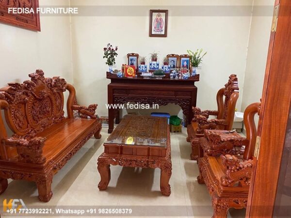 Wooden Sofa Set Wooden 4 Seater L Shaped Couch No-2450 Wooden Sofa Set Low Price