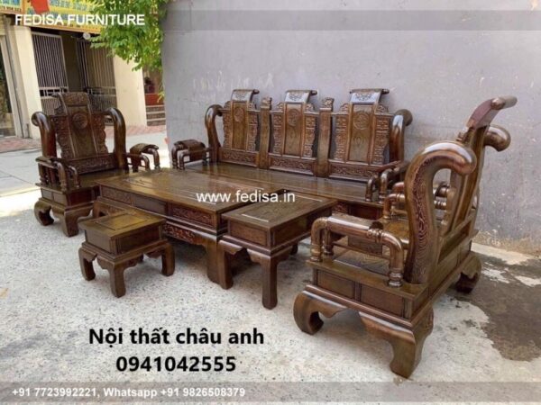 Wooden Sofa Set Wooden 5 Seater Sofa Set No-2698 L Shape Wooden Sofa Set