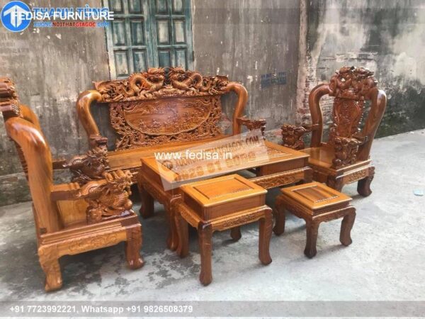 Wooden Sofa Set Wooden L Shape Wooden Sofa No-2752 Wooden Sofa 5 Seater