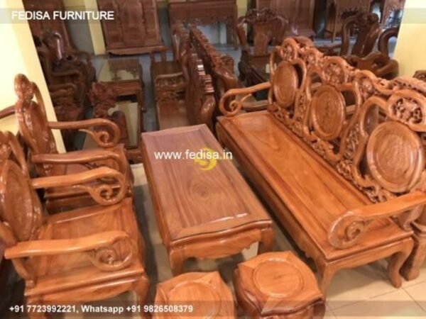 Wooden Sofa Set Wooden Royal Blue Living Room Set No-2839 Wooden Sofa Set