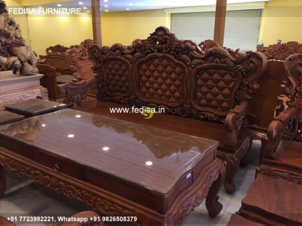 Wooden Sofa Set Wooden L Shaped Couch With Storage No-2934 9 Seater Wooden Sofa Set