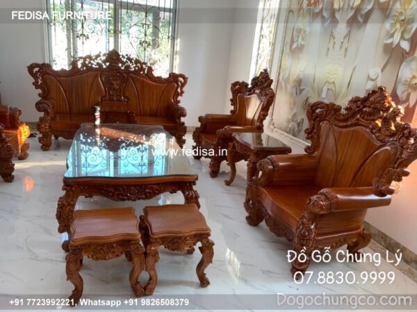 Wooden Sofa Set Wooden 5 Sofa Set No-2957 Black Wooden Sofa Set