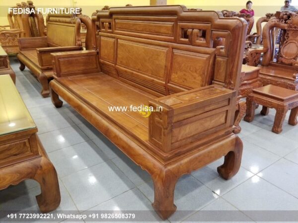 Wooden Sofa Set Wooden 4 & 3 Seater Sofa Set No-2975 L Shape Wooden Sofa
