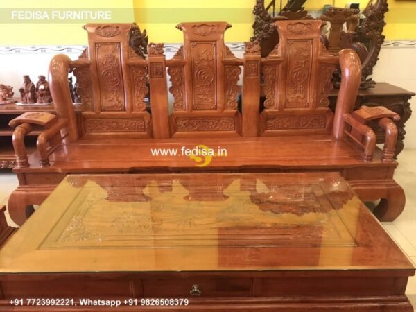 Wooden Sofa Set Wooden Blue Couch Set No-3004 Best Wooden Sofa