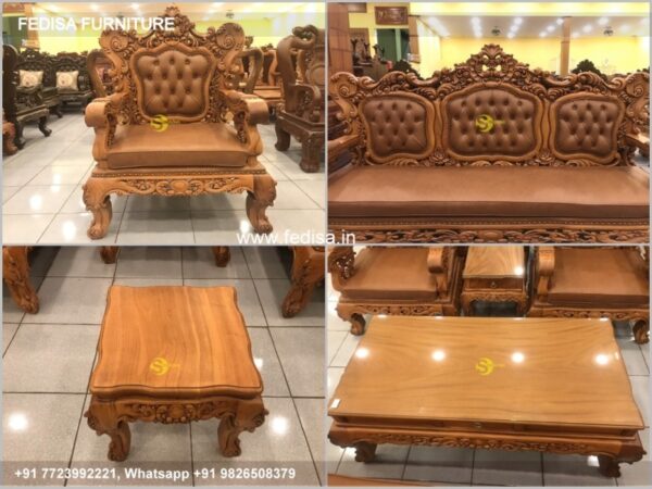 Wooden Sofa Set Wooden Five Seater Sofa Set No-3173 Wooden Setty