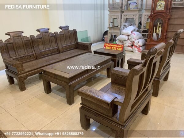Wooden Sofa Set Wooden Chocolate Living Room Set No-3339 Cushion For Wooden Sofa Set