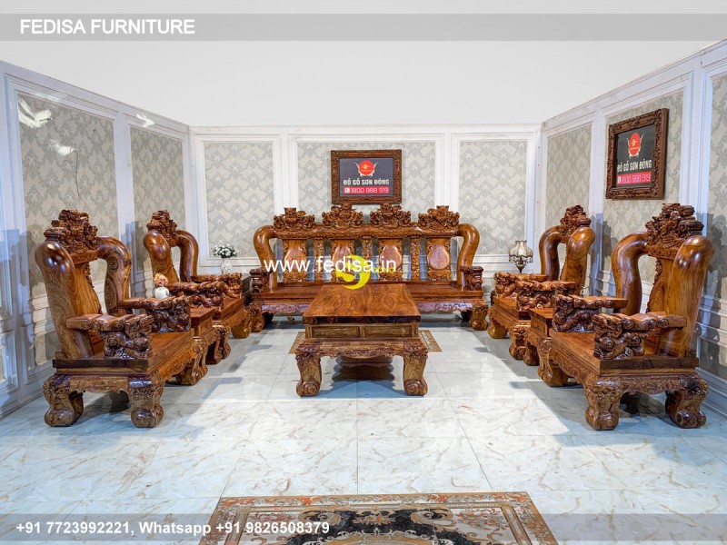 Wooden Sofa Set Wooden Red Leather Furniture Set No-3360 Wooden Sofa Set Price